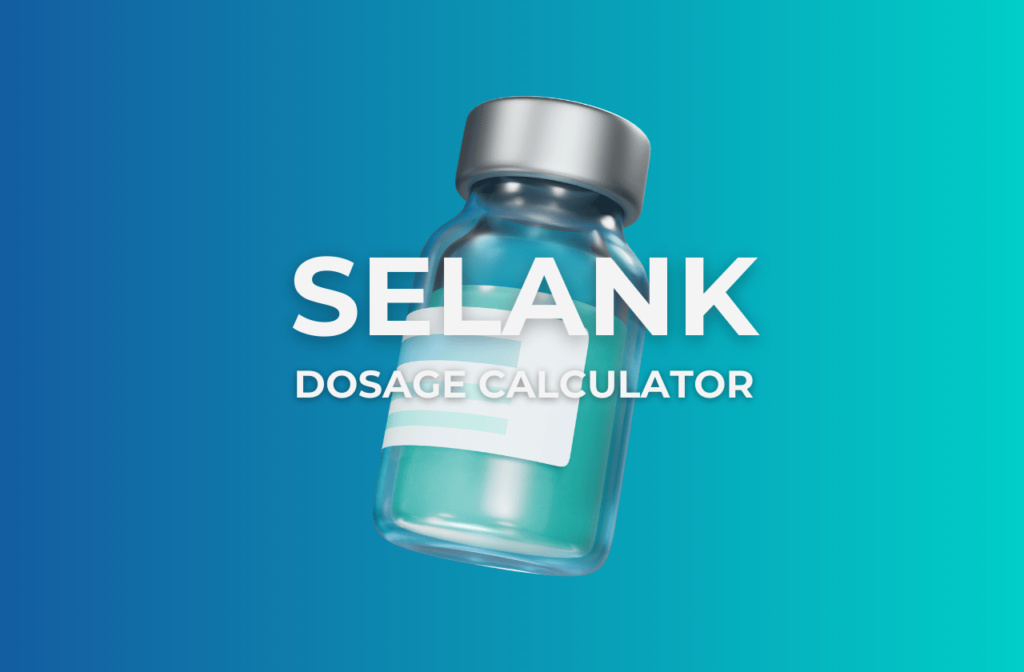 Featured image showing "Selank Dosage Calculator" with a 3D vial