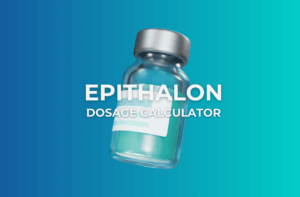 Featured image showing "Epithalon Dosage Calculator" text with a 3D vial