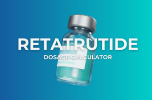 Featured image showing "Retatrutide Dosage Calculator" with a 3D vial