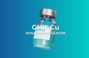 Featured image showing "GHK-Cu Dosage Calculator" text with a 3D vial
