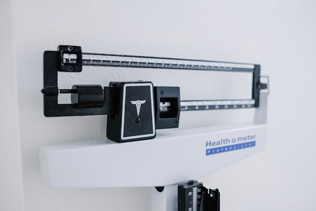 Weight scale in doctor's office